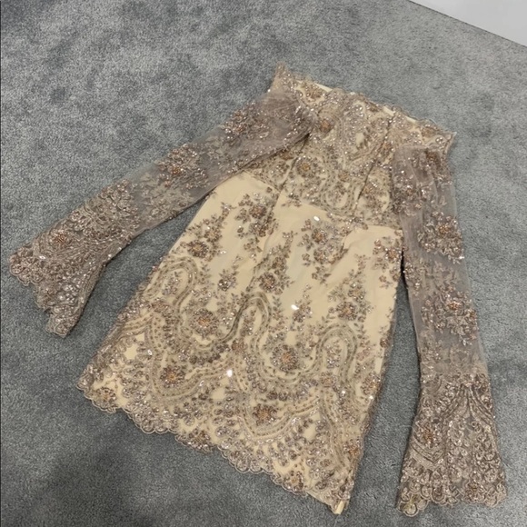 Champagne nude color custom made dress - Picture 6 of 6